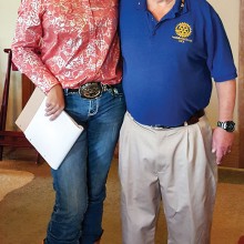 Daria Sparling with Past Rotary President Dick Kroese