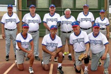 2015 Spring Season Monday Recreation League Champion – Allstate Insurance – Bruce Unger: Back row: Ken Schuttler, Lee Davis, Jerry Wilkerson, Steve Grabell, Bill Webster and Sandie Hills; front row: Fran Weinberg, Jeff Rayner, Steve Schneck and Jonathan Green; photo by Pat Tiefenbach