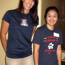 University of Arizona audiology students are on hand to help fairgoers sign up for free hearing tests.