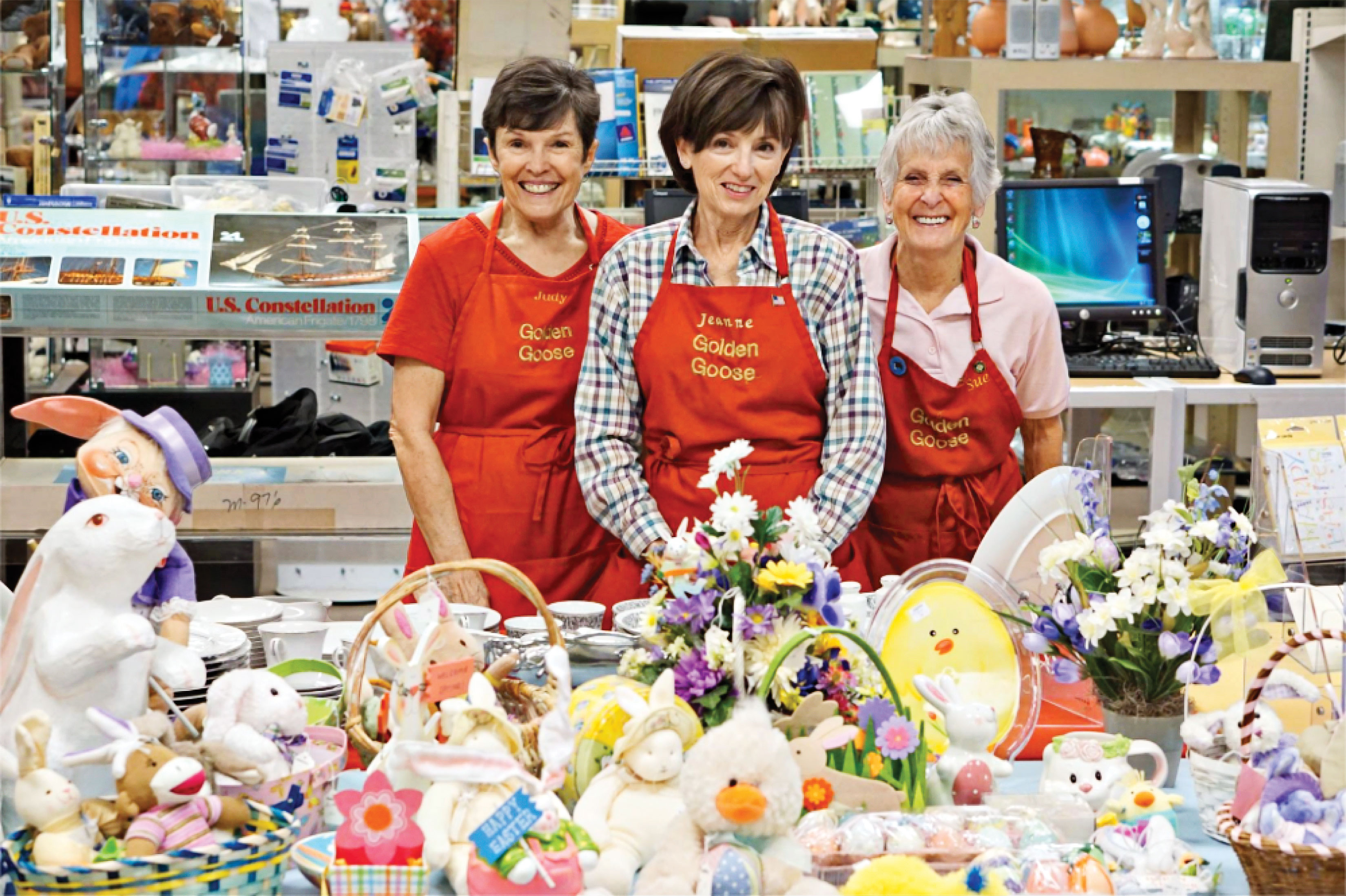Judy, Jeannie and Sue have a large assortment of holiday décor just waiting for you.