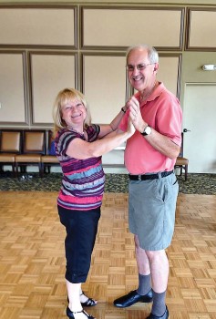 Dedicated dance students Debbie and Don Grafmller prepare to learn the West Coast Swing