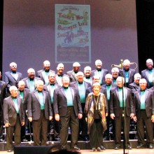 Leader Nancy Bergman and the men of the Canada del Oro Chorus performing last March.