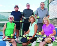 Left to Right, front row: Linda Linegar, Jackie Kline and Mary Hlushko; back row: Larry Gray, Peter Bidwell and Greg Hlushko