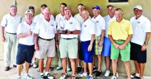 Back row left to right: Bill Webster, Jim Hardwick, Mark Hojnacki, Ken Steinke (Pro), John Aronson, Dick Stanley, Peter Backer and Matt Kambic; front row: George Govier, Fred Schneider, Bob Eder, Dennis Marchand and Grant Farquhar. Not shown: Bruce Fink, Mick Borm and Jon Michels