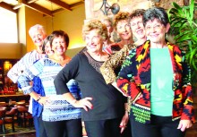 Putter members Sue Rains, Karol Titone, Maude Ruffin, Karen Markley, Donna Vargas, Roberta Wisniewski, Karen Stott and Raye Cobb model Catalina Ranch House fashions