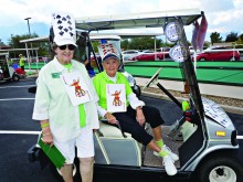 Winner of best themed golf cart decoration is the team of Ann Pelton and Sharon Svoboda.