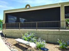 New sun screens grace the SaddleBrooke Tennis Center Patio.