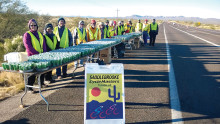 A water stop at the 2015 Tucson Marathon