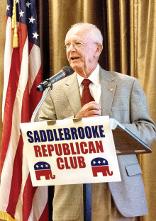 Tom Finnegan, Colonel (retired), speaker on the Fort Huachuca military installation at Sierra Vista.