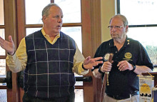 Dick Kroese, past president of SaddleBrooke Sunrise Rotary and Bob Logan