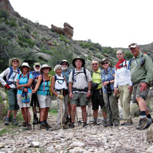 SaddleBrooke Hiking Club members hiked the Bluff Springs Loop in the Superstition Mountains on February 18. Participating in the hike were Dave and Pam Corrigan, Michael and Jeanne Reale, Lynda Green, Susan Hollis, Jeff Taft, Sandra Sowell, Roddy Wilder, Diane Temple and Fred Norris. Picture by Dave Corrigan.