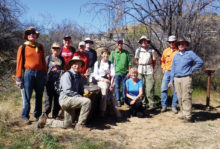 Ray Peale, Mary Croft, Joe and Joyce Maurizzi, Fred Norris, Mike Wolters, Stan Smith, Shawn Redfield and Garrett Ressing; front: George and Ellen Citron, Marilynn Smith; missing from photo Kathy Gish and Jeff Bridge. Photo by Elisabeth Wheeler.