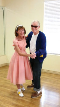 Tom and Pam, ready to dance.