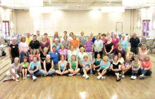 Fun indoors and out of the heat in April. Rebecca’s students of Line Dance celebrated the end of the winter season with three hours of dancing and adult beverages in the Bistro afterward. The good times roll with dancing.