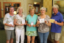 Left to right: Carol Thompson, Georgeann Becker, Opal Larkin, Abbie Egolf and Juliann Egolf