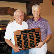 Seven-time Club Champion Doug Swartz with SMGA President Greg Tarr