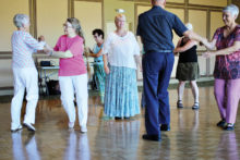 Eager dancers have lots of fun.