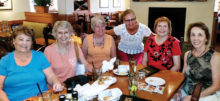 Left to right are our lunch organizer Linda Warfield, Bonita Nitcher, Linda Nagy, Stephanie Mattie, Elizabeth Vaughan and Fran Berman. Not shown are Karen Bettencourt, Ginny Rebmann, Kathy Soerens, Marcia Weitzman and LaVerne Tucker.