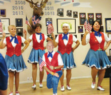 From left: Pat Cox, Diane Korn, Skip Brauns (kneeling) Donna Leonard and Sylvia Bonesky