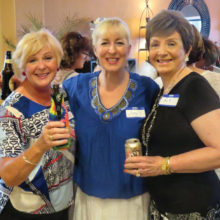 Janie, Anne and Patti at August 2016 Snack and Chat; photo by Ron Talbot.