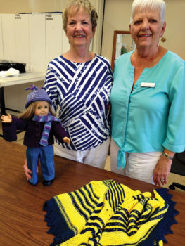 In Show and Tell we had doll clothes created by Nancy Erb, and Glenna Webster revealed her Michigan shawl.