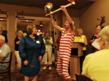 Best Costume prize winners Ann and Bob Pelton, aka The Bearded Lady and Strong Man