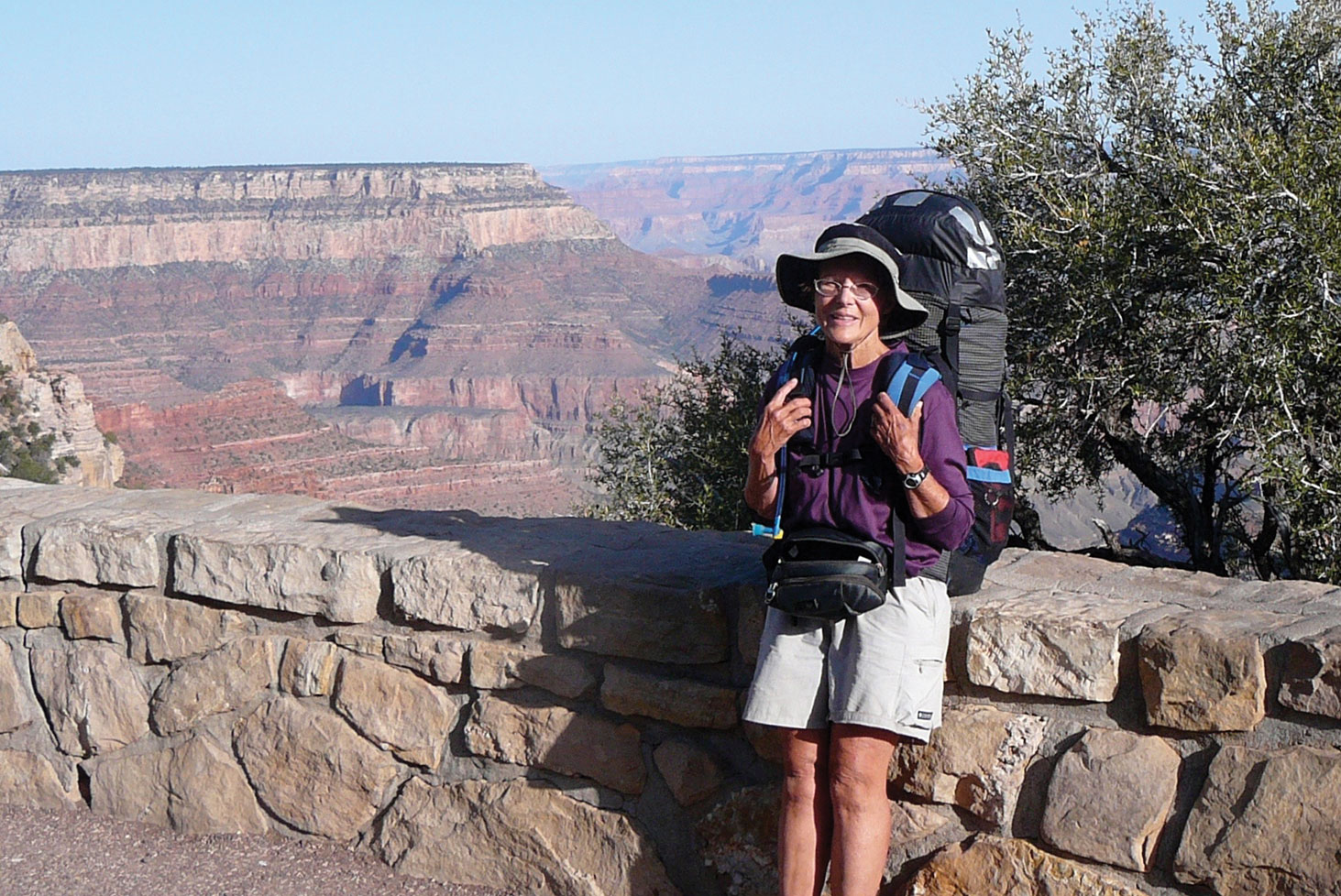 Elisabeth Wheeler backpacks in the Grand Canyon.