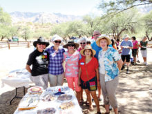 SBHC Picnic Committee, left to right: Mary Jo Bellner Swartzberg, Mary Kopp, Lonnee Plattner, Becky Hilst, Pam Vassallo, Dan Plattner and LaVerne Kyriss; missing: Martha Hackworth and Lissa White; photo by Ken Wong