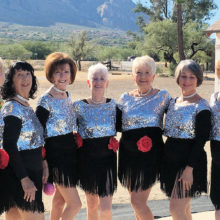 Dancers, left to right: Linda Schuttler, Caryl Mobley, Ann Kurtz, Vivian Herman, Claudia Booth, Kathleen Dunbar and Laurie Page