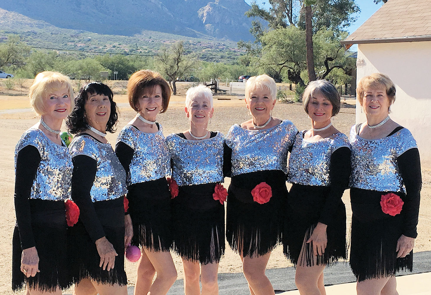Dancers, left to right: Linda Schuttler, Caryl Mobley, Ann Kurtz, Vivian Herman, Claudia Booth, Kathleen Dunbar and Laurie Page
