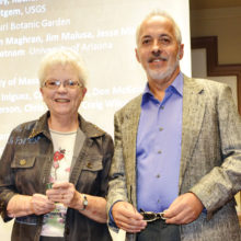 Door prize winner Jean Patton and Don Falk; photo by Ed Skaff