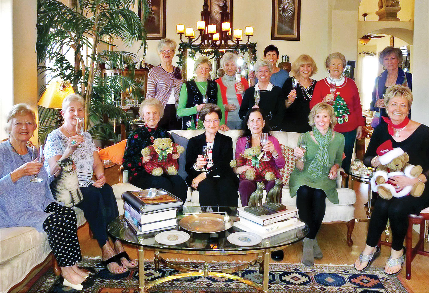 Seventeen ladies enjoyed a holiday coffee morning at the home of Twink Gates-Zimdar.