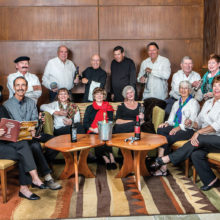 The cast of Eat, Drink and Be Deadly! has been hard at work since November rehearsing for shows this month. The dinner theater mystery will be presented at two SaddleBrooke venues and provide proceeds to both HOAs; photo by Steve Weiss.