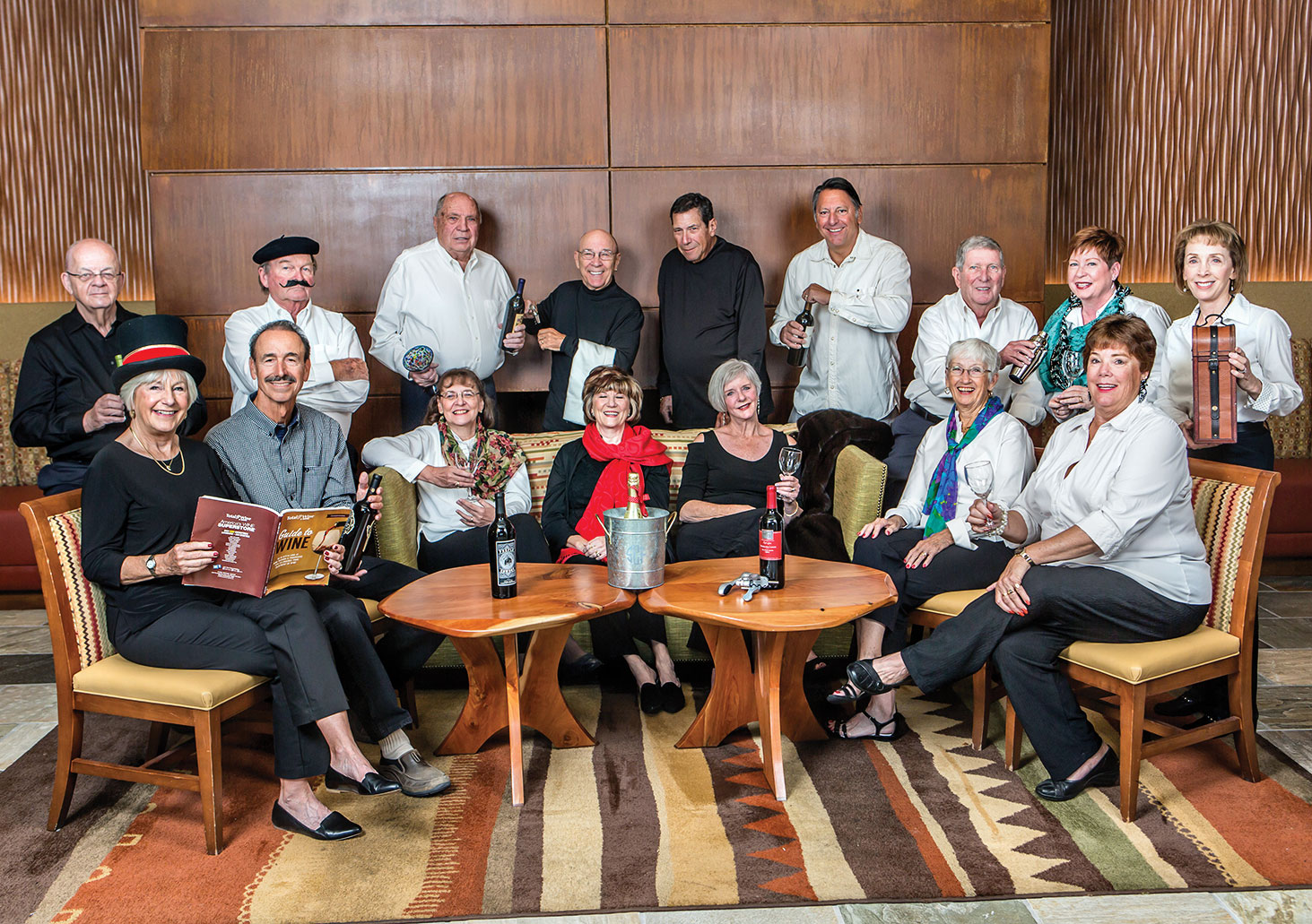 The cast of Eat, Drink and Be Deadly! has been hard at work since November rehearsing for shows this month. The dinner theater mystery will be presented at two SaddleBrooke venues and provide proceeds to both HOAs; photo by Steve Weiss.