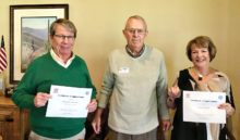 Jim and Joanna Fairweather receive Certificates of Appreciation at the January Catalina Mountain Satellite meeting