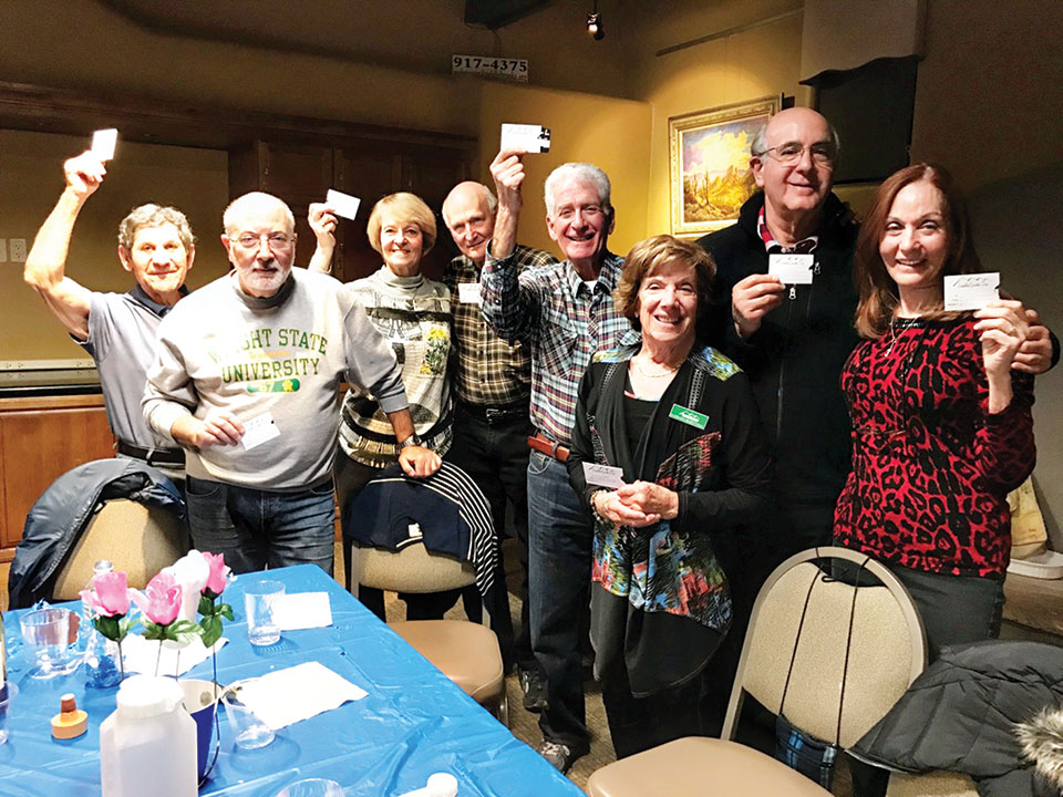 Seven teams vied for prize money at the annual Trivia Potluck meeting.