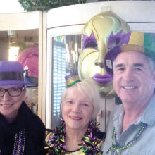 MyLinda Guillen, Pat Smith and Bob Ricard celebrate Mardi Gras at La Chandeleur.