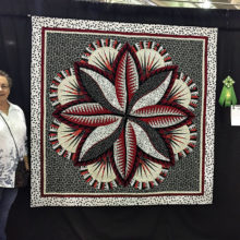 Doreen with the Red Hot Hosta Quilt