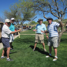 Ken Ratcliff, Darell Jelsma, Gary Beeler and Jack Sheerin prepare to engage prior to the Niners Home and Home Tournament.