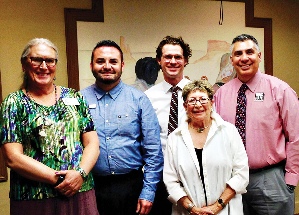 Left to right: Abby Jensen, Southern Arizona Gender Alliance; David Martinez, HRC; Steve Kilart, ACLU, Alice Frier, GLAAS; Carlos Galindo-Elvira, ADL