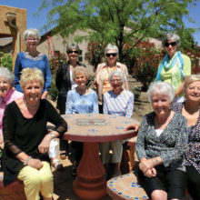 The ladies of the British Club gathered at the home of Sheila Bray in April.