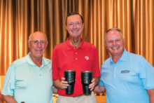 Left to right: David Cohen (Special Event Director), Tim Ward, President Bob Eder; not shown, Tony Van Natter