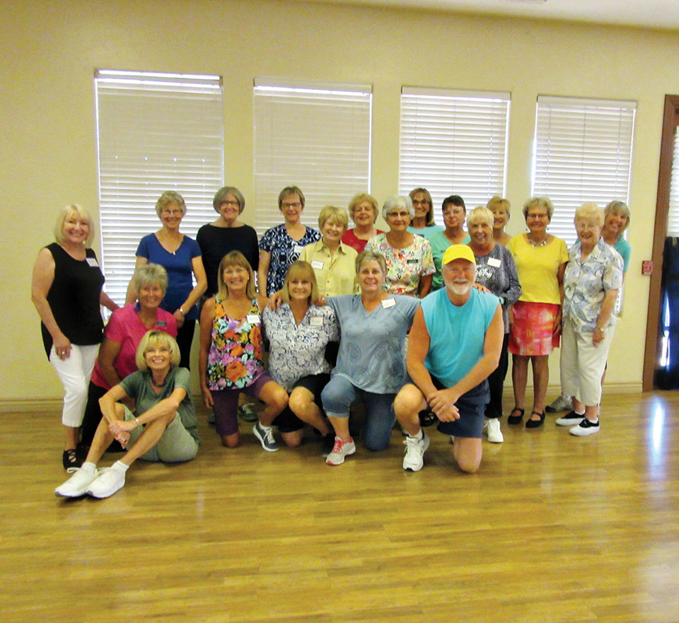 Monday afternoons bring these intrepid dancers out to enjoy the exercise and fun in Line Dance class with Rebecca. Fun continues through all the summer heat; hope the A/C has been serviced!