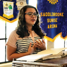 Olivia Ortega, a sophomore at San Manuel High School, spoke to the SaddleBrooke Sunrise Rotary about her experiences at RYLA (Rotary Youth Leadership Awards.