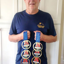 Doug Springer swam six events and received six gold medals.