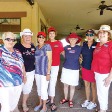 Left to right: Joanne Newman, Pat Wells, Cathy Scott, Donna Vargas, Gay Uhl, Kathy Warren and Marijo Lewis