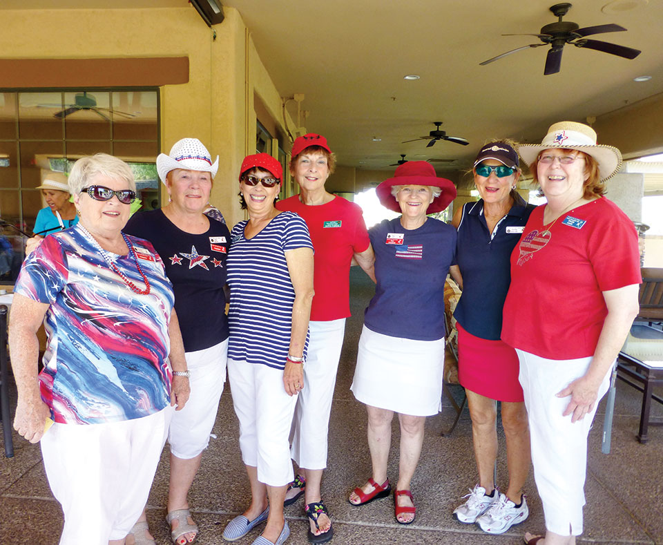 Left to right: Joanne Newman, Pat Wells, Cathy Scott, Donna Vargas, Gay Uhl, Kathy Warren and Marijo Lewis