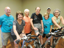 Three new EZ Riders, front, left to right: are Linda Ryan, Ted Reingold and Deanna McCann. Back row, four of the EZ Rider leaders: Keith Dickmann, Sy Efron, Marje Valenti and Gary Haslett