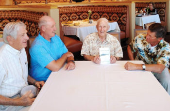 Left to right: Captain Bruce Lape, Major Scott Wilberg (both former United States Air Force pilots), Colonel Chuck GuteKunst USAF (retired) and Colonel Bill Nagy USAR, retired (President of CMSC)