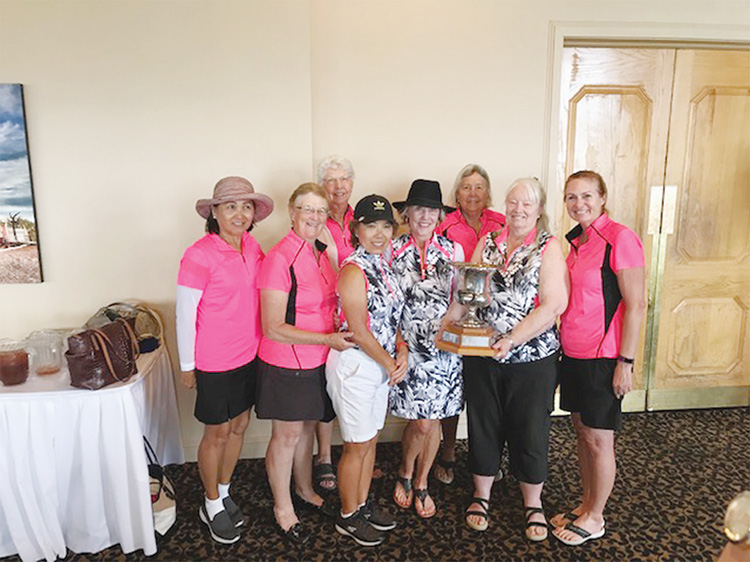 Catalina Cup Team, back row: Phyllis Sarrels, Kerry Crowell; Front row: Becky Hubbard, Maire Ryan, Takeyo Eakin, Kathleen Houser, Eila Sallaberry and Deb Finn